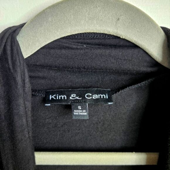 Kim & Cami Floral Micro Pleats Open Front Cardigan Mixed Media Relaxed Fit Sz S - Picture 3 of 9